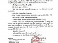 THÔNG BÁO NHẬN BẰNG TNTHPT NĂM 2025
