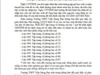 THÔNG BÁO KẾT QUẢ XẾP LỚP VÀ LỊCH TẬP TRUNG HỌC...